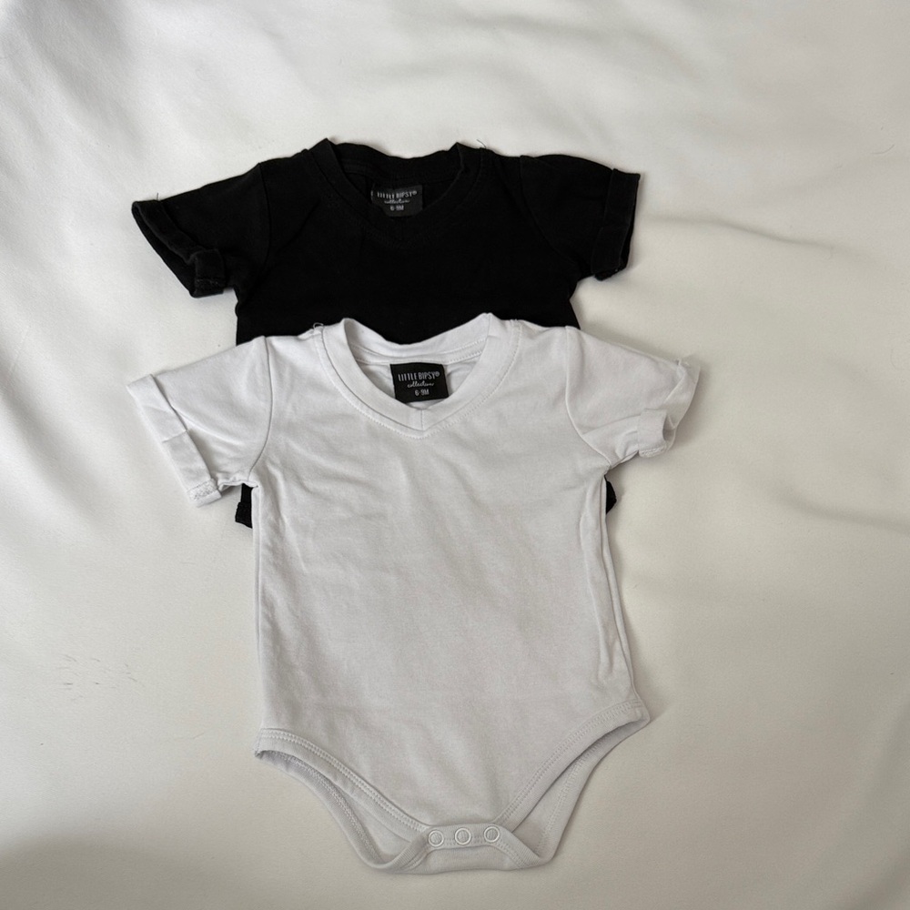 Little Bipsy Black and White Bodysuits